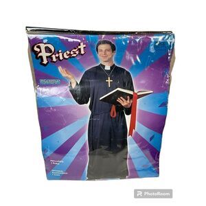 Classic Priest Robe Adult Halloween Outfit Costume Party Fits Up to Chest Sz 42"